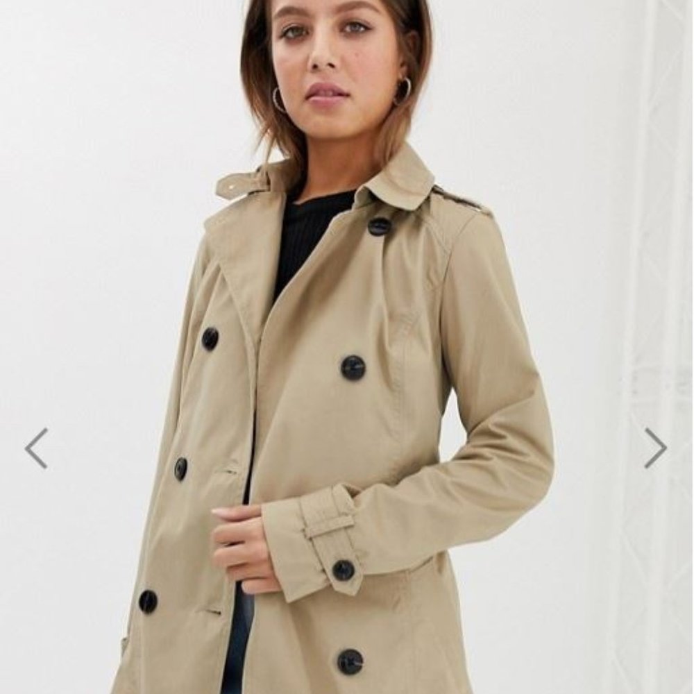SOLD OUT!!   Pimkie trench coat with tie detail in beige - Picture 2 of 5